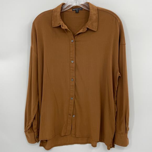 JAMES PERSE Womens Stretch Voile Oversized Shirt Size 1 US Size S Lightweight - Picture 1 of 9